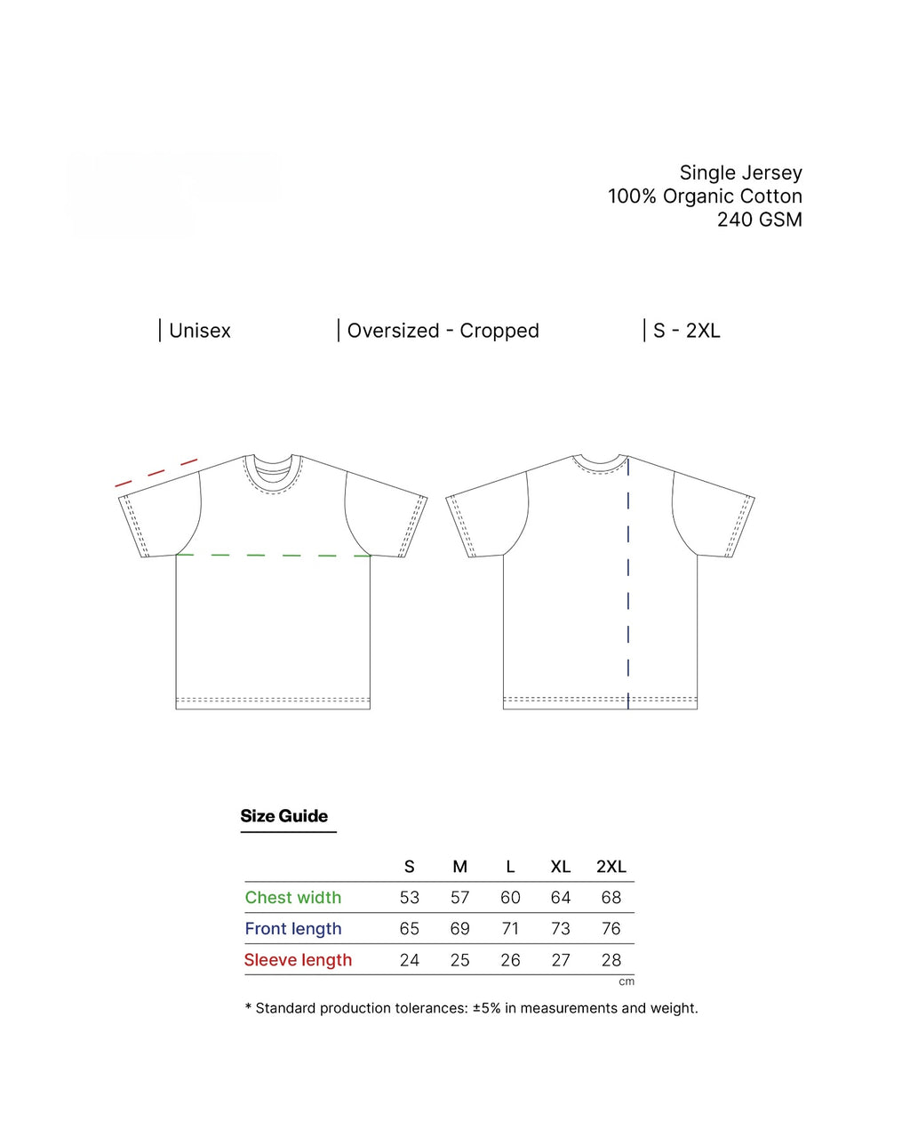 Camiseta RS Oversize Cropped – 240 g orgánico unisex