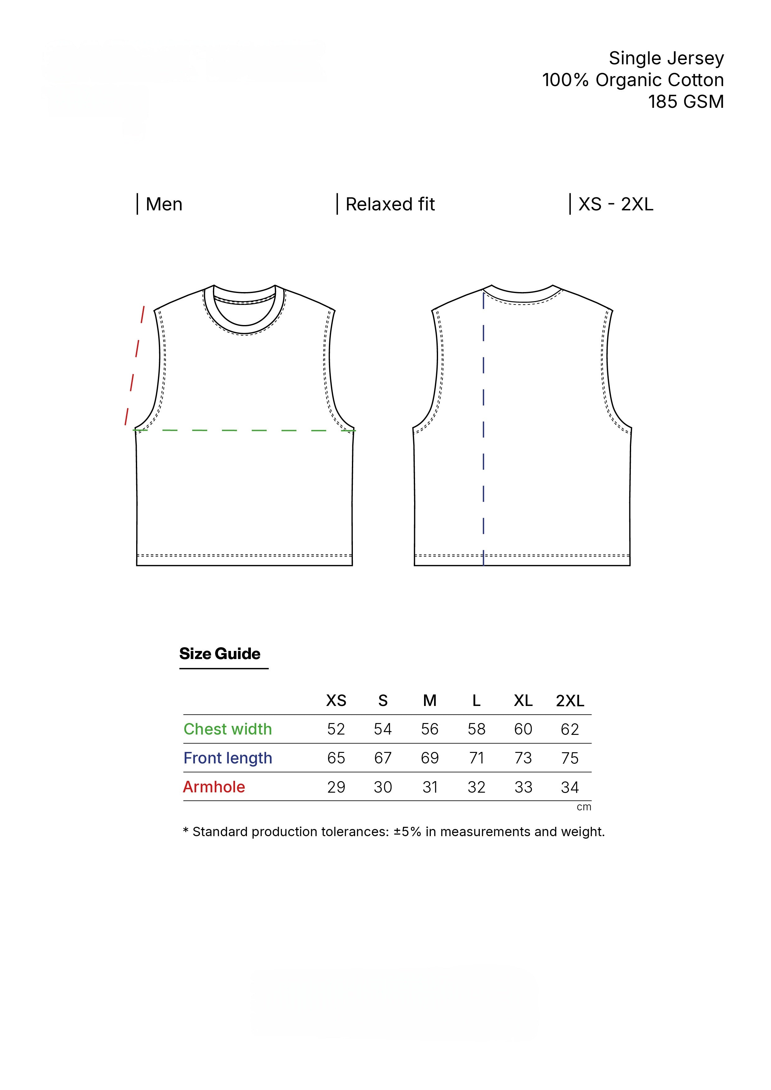 Camiseta Sin Mangas – Algodón Orgánico 185gsm