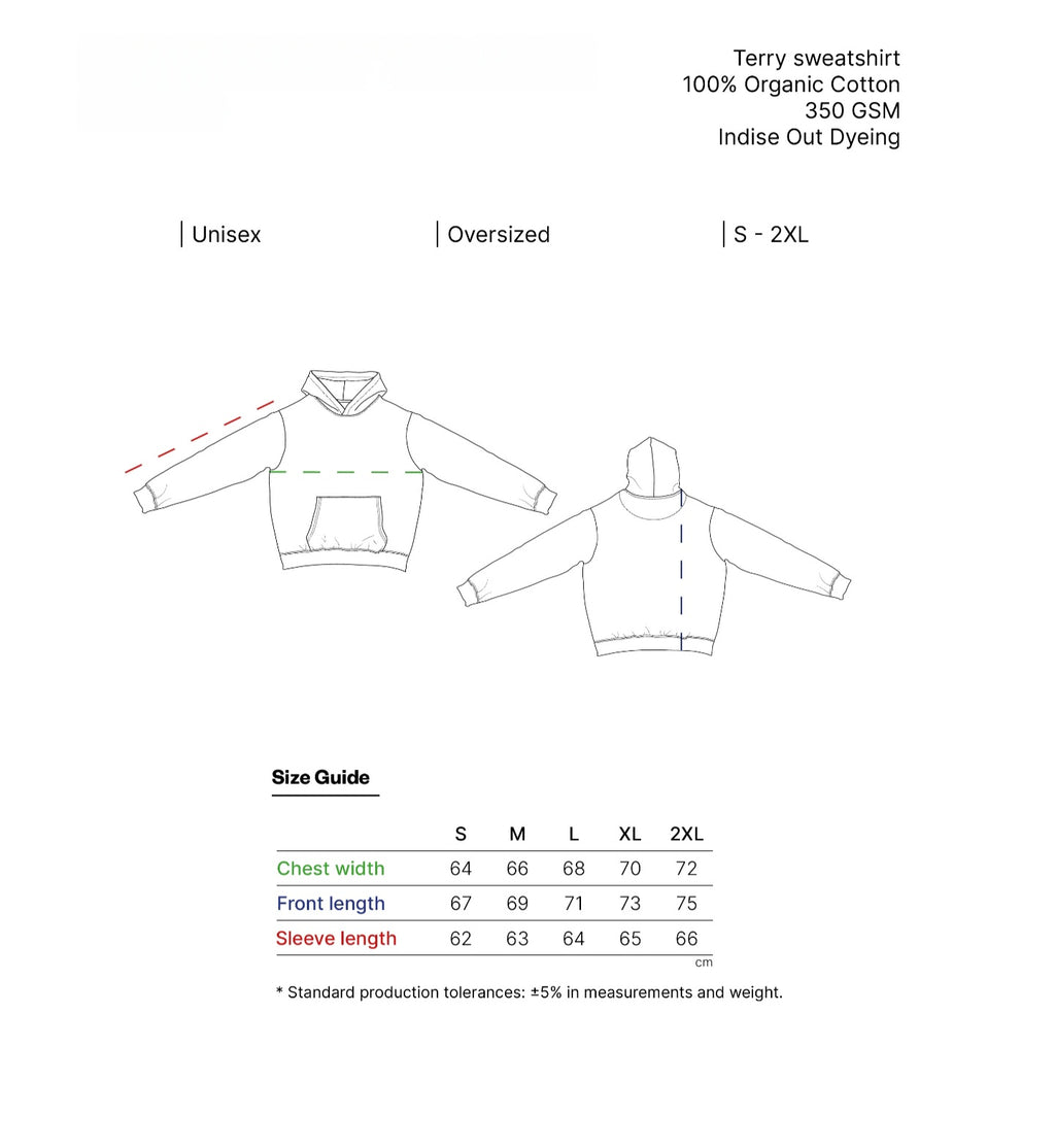 Hoodie RS Hard Rock – Felpa italiana oversized 350GSM lavado a la piedra